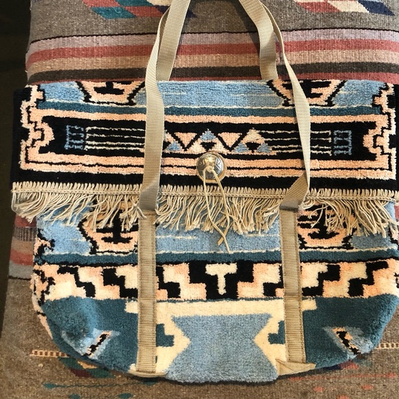 Running Horse Co Handbags - Running Horse Trading Co.Hobo Aztec Tapestry Carpet Purse with Fringe- XL